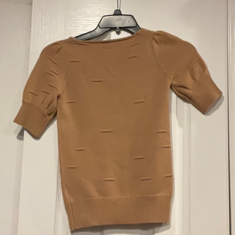 Lauren Moffat Cashmere & Wool Blend SS Sweater in Tan - Size XS - Picture 6 of 7